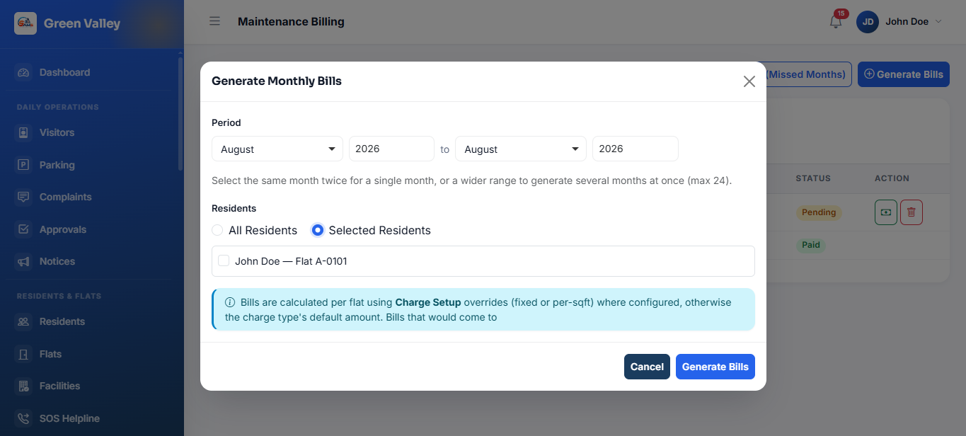 AMS Bill Generate