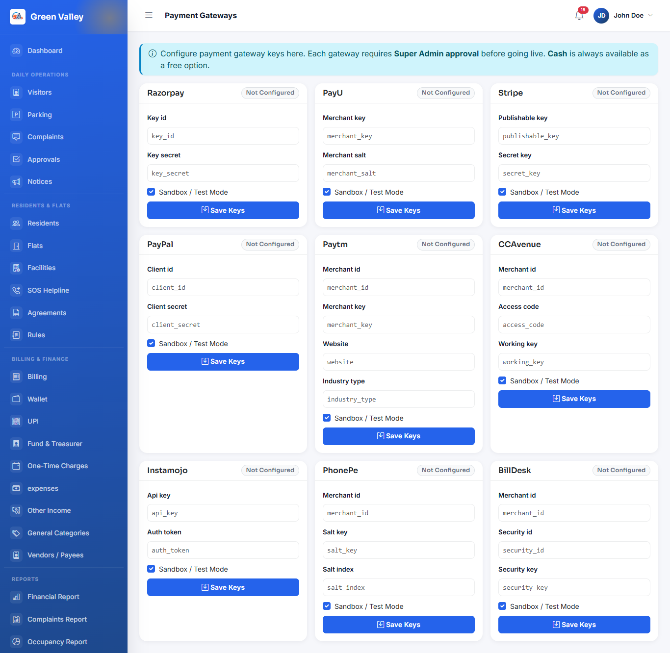 AMS Payment Settings